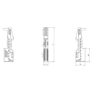 SIMATIC ET 200SP SOCLU BU15-P16+A0+2D DESCHIDE BUCLA DE 24VDC PT ALIMENTAREA URMĂTORULUI MODUL , COMPENSARE TERMICĂ