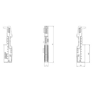 SIMATIC ET 200SP SOCLU BU15-P16+A10+2B(16 PINI, 10 AUX, TRIMITE POTENTIALUL CATRE URMATORUL MODUL , TIP SOCLU A0 