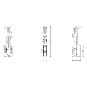 SIMATIC ET 200SP SOCLU BU15-P16+A0+2B TRIMITE POTENȚIALUL CĂTRE URMĂTORUL MODUL , COMPENSARE TERMICĂ